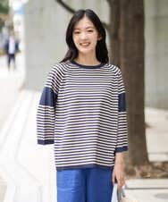 NGFGE40230 GIANNI LO GIUDICE(ジャンニ ロ ジュディチェ) [洗える]ペーパーヤーンニット ネイビー