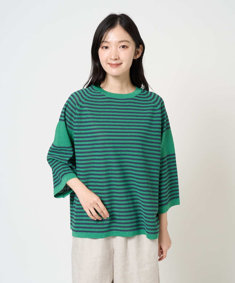 NGFGE40230 GIANNI LO GIUDICE(ジャンニ ロ ジュディチェ) [洗える]ペーパーヤーンニット ネイビー