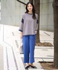 NGFGE40230 GIANNI LO GIUDICE(ジャンニ ロ ジュディチェ) [洗える]ペーパーヤーンニット ネイビー