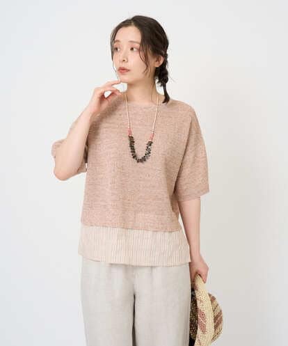 NGFGE44290 GIANNI LO GIUDICE [洗える]テトロンリネンカスリニット