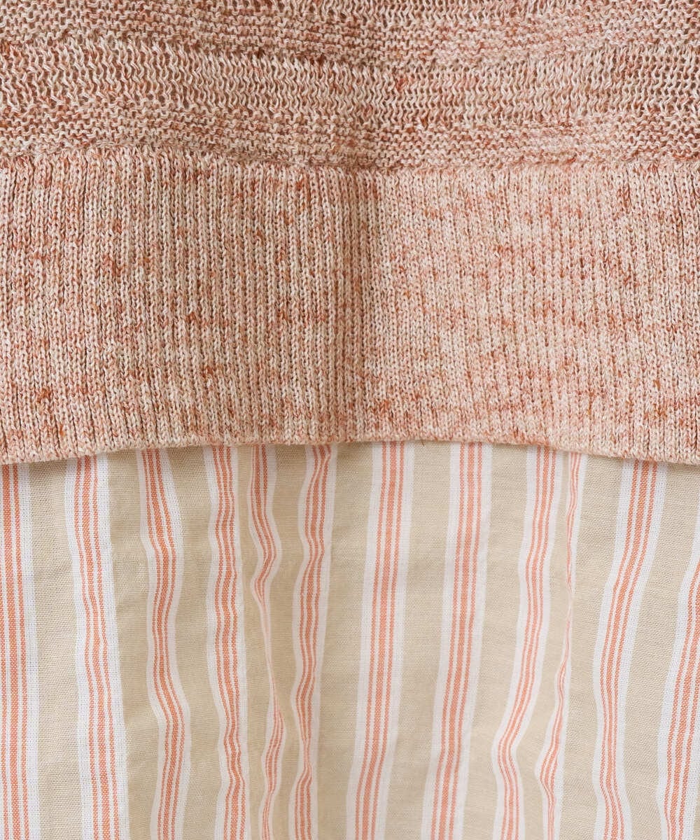 NGFGE44290 GIANNI LO GIUDICE(ジャンニ ロ ジュディチェ) [洗える]テトロンリネンカスリニット オレンジベージュ