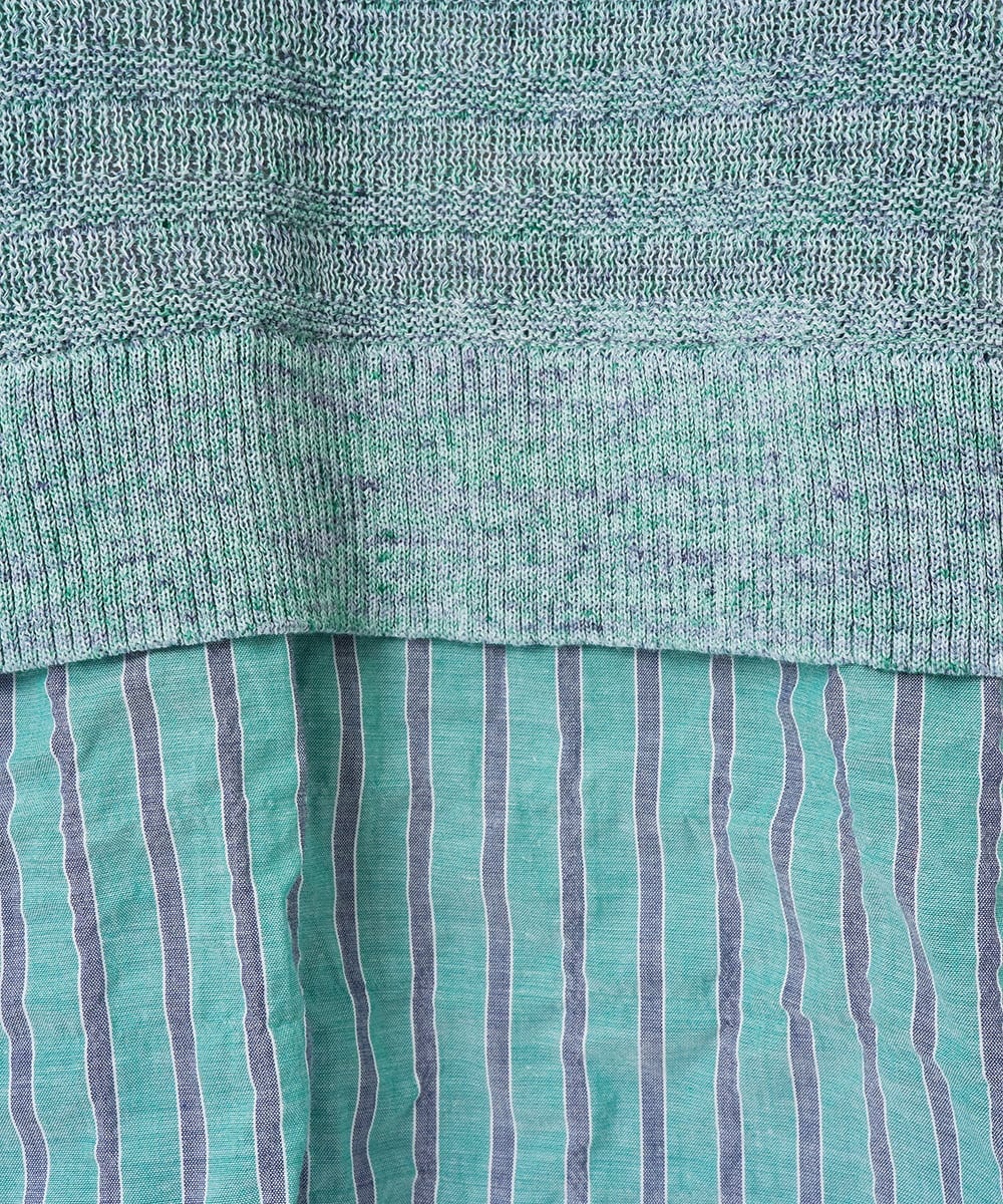 NGFGE44290 GIANNI LO GIUDICE(ジャンニ ロ ジュディチェ) [洗える]テトロンリネンカスリニット オレンジベージュ