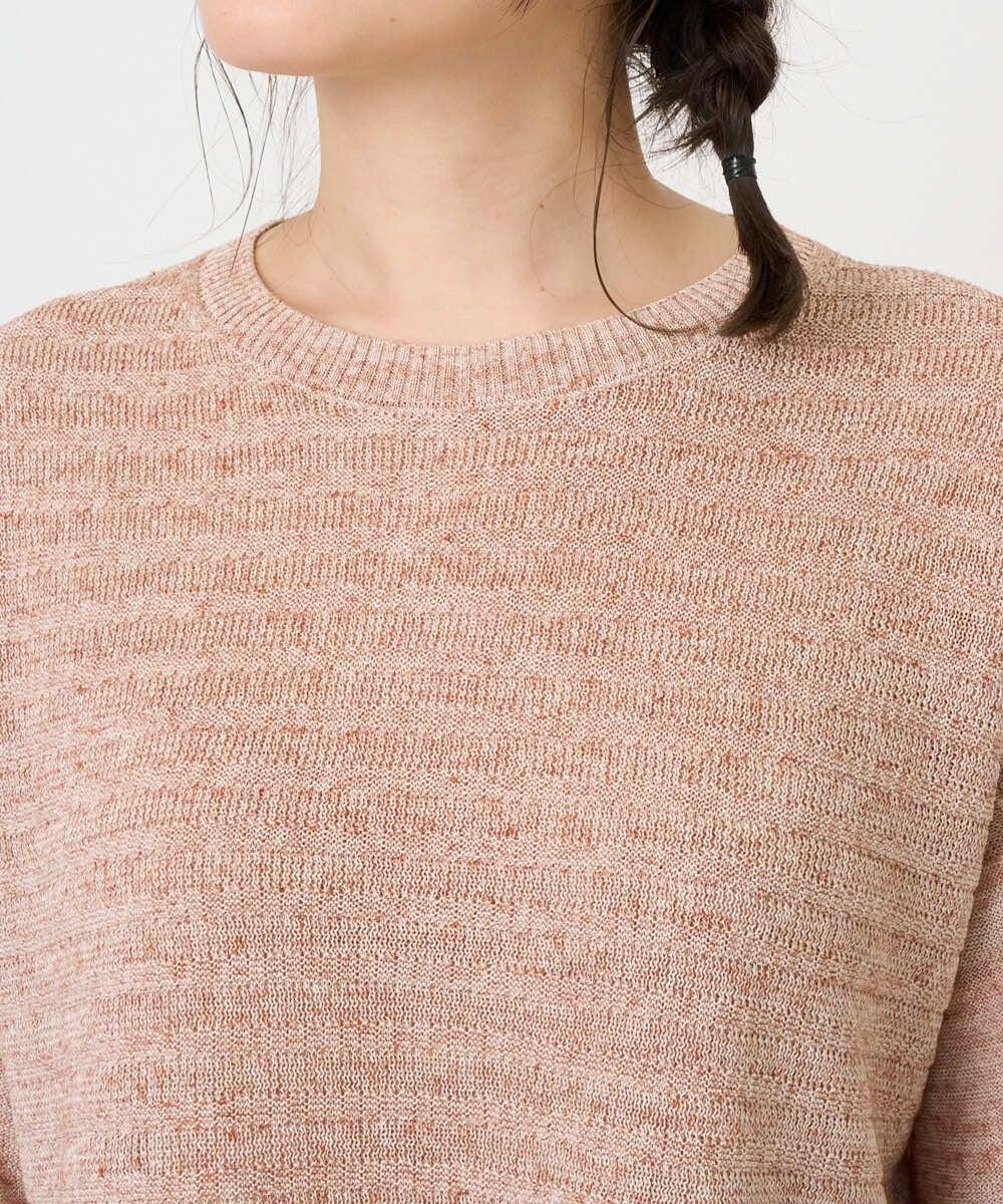 NGFGE44290 GIANNI LO GIUDICE(ジャンニ ロ ジュディチェ) [洗える]テトロンリネンカスリニット オレンジベージュ