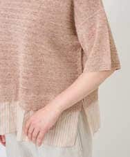 NGFGE44290 GIANNI LO GIUDICE(ジャンニ ロ ジュディチェ) [洗える]テトロンリネンカスリニット オレンジベージュ