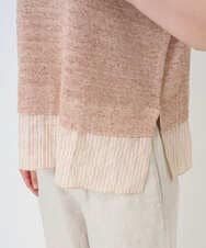 NGFGE44290 GIANNI LO GIUDICE(ジャンニ ロ ジュディチェ) [洗える]テトロンリネンカスリニット オレンジベージュ