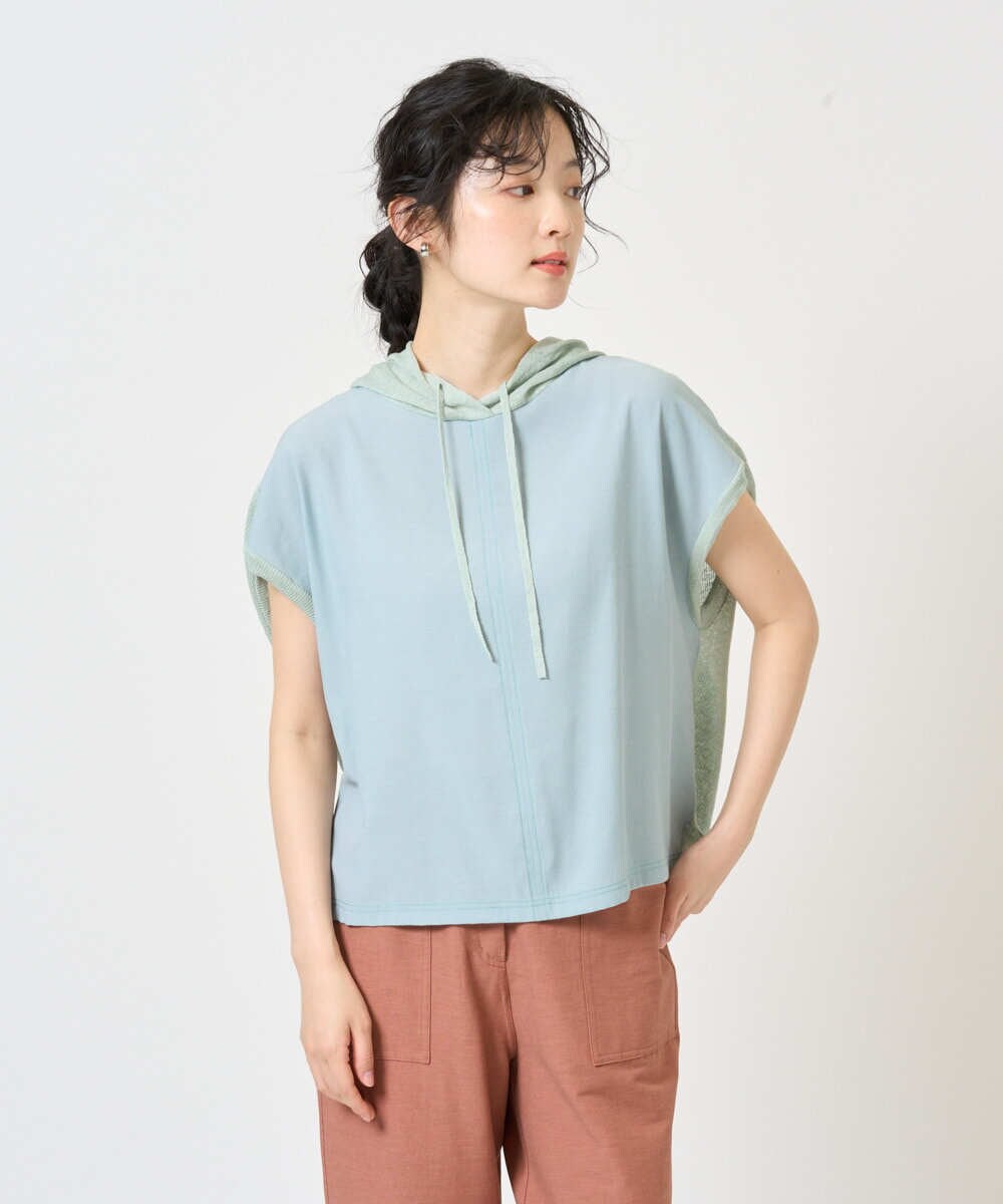 NGFGE45250 GIANNI LO GIUDICE(ジャンニ ロ ジュディチェ) [洗える]リネンナイロンソフトシアーニット グリーン