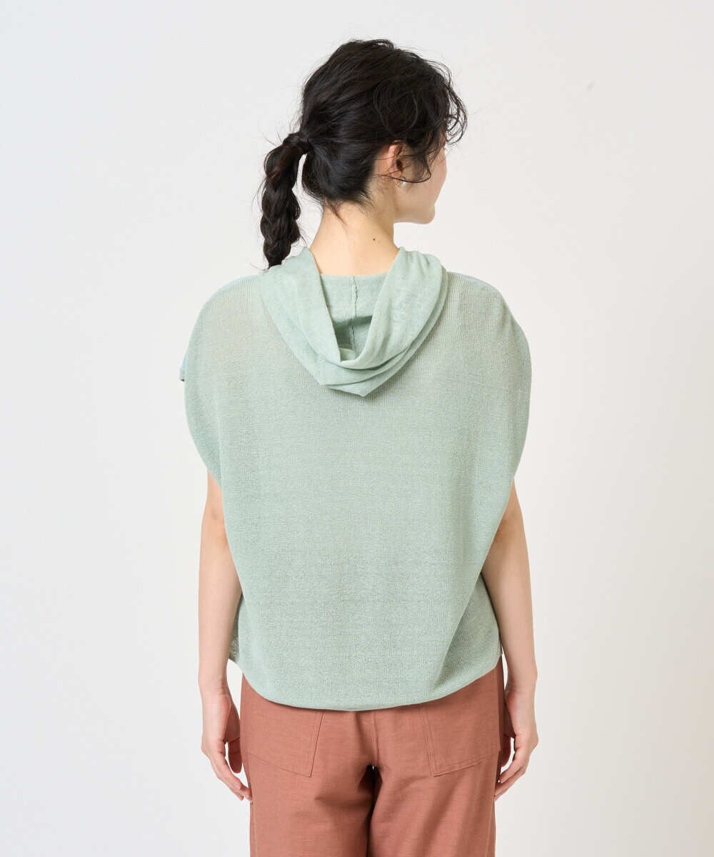 NGFGE45250 GIANNI LO GIUDICE(ジャンニ ロ ジュディチェ) [洗える]リネンナイロンソフトシアーニット グリーン