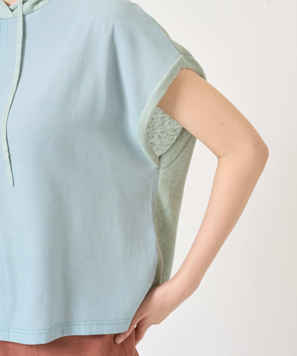 NGFGE45250 GIANNI LO GIUDICE(ジャンニ ロ ジュディチェ) [洗える]リネンナイロンソフトシアーニット グリーン