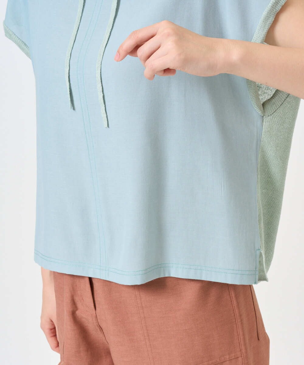 NGFGE45250 GIANNI LO GIUDICE(ジャンニ ロ ジュディチェ) [洗える]リネンナイロンソフトシアーニット グリーン