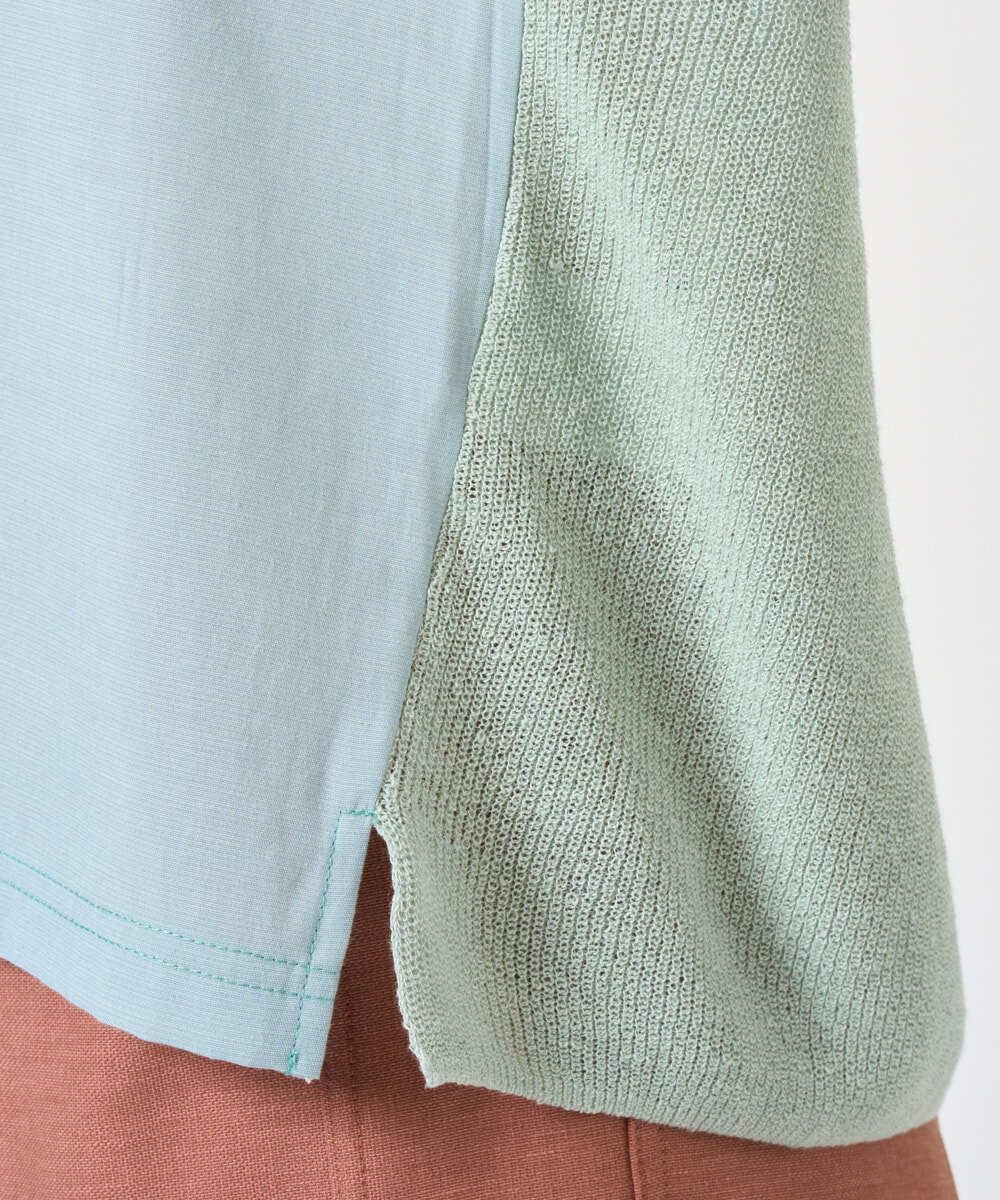 NGFGE45250 GIANNI LO GIUDICE(ジャンニ ロ ジュディチェ) [洗える]リネンナイロンソフトシアーニット グリーン