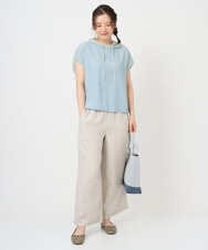 NGFGE45250 GIANNI LO GIUDICE(ジャンニ ロ ジュディチェ) [洗える]リネンナイロンソフトシアーニット グリーン