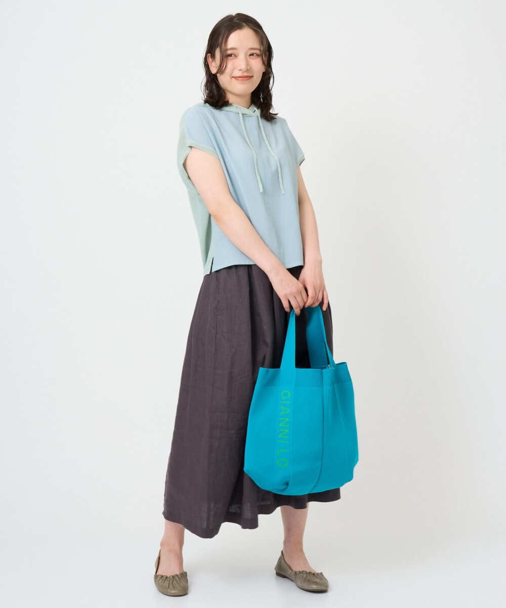 NGFGE45250 GIANNI LO GIUDICE(ジャンニ ロ ジュディチェ) [洗える]リネンナイロンソフトシアーニット グリーン