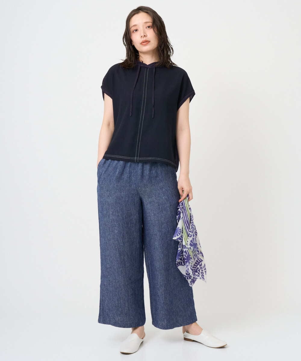 NGFGE45250 GIANNI LO GIUDICE(ジャンニ ロ ジュディチェ) [洗える]リネンナイロンソフトシアーニット グリーン