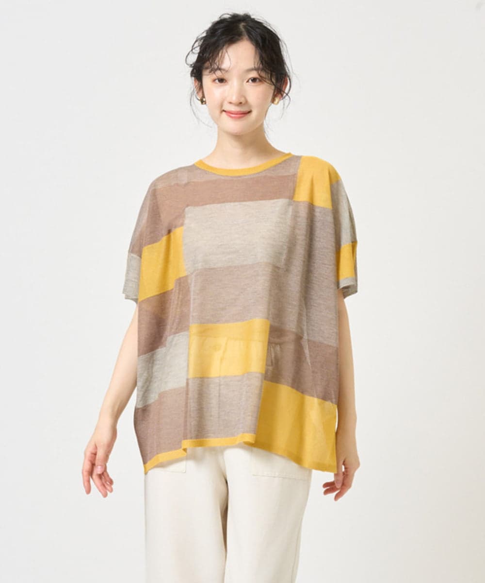 NGFGE50250 GIANNI LO GIUDICE(ジャンニ ロ ジュディチェ) [洗える]LEVITAサマーニット マスタード