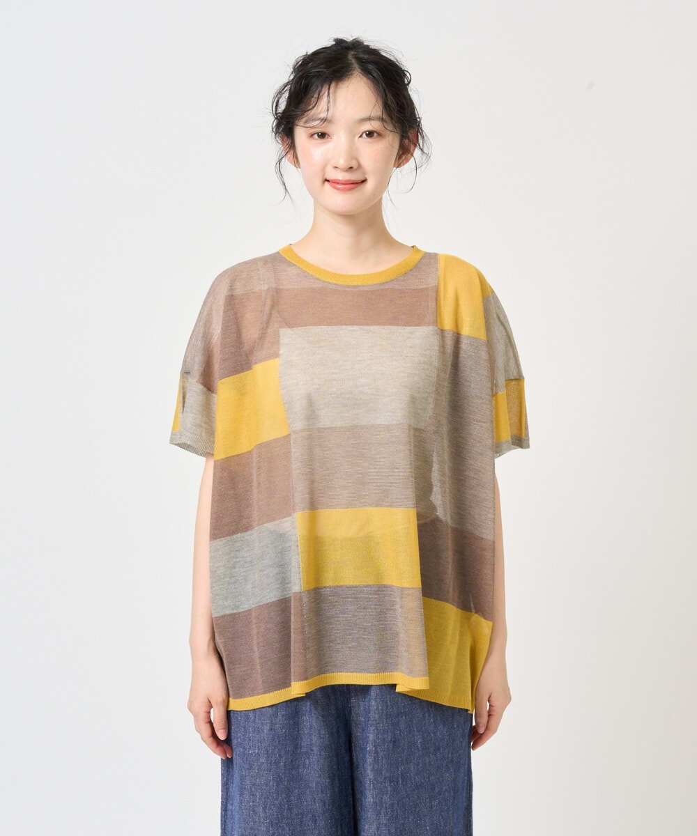 NGFGE50250 GIANNI LO GIUDICE(ジャンニ ロ ジュディチェ) [洗える]LEVITAサマーニット マスタード