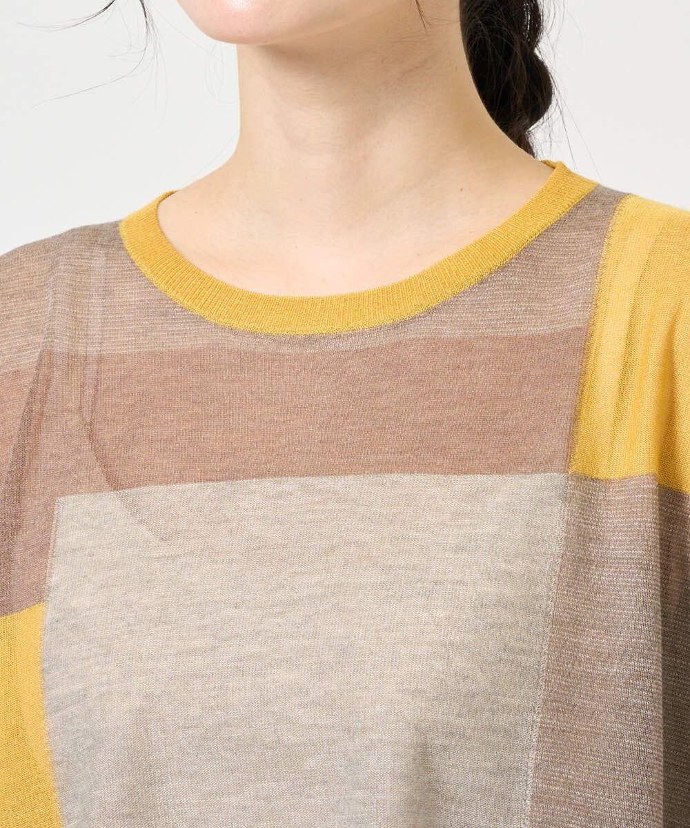 NGFGE50250 GIANNI LO GIUDICE(ジャンニ ロ ジュディチェ) [洗える]LEVITAサマーニット マスタード