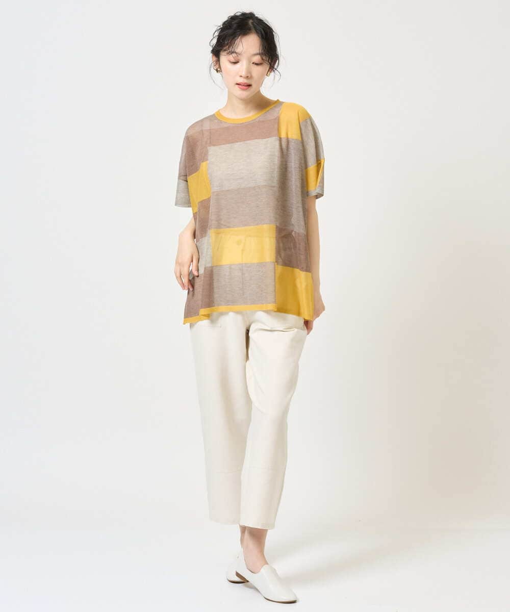 NGFGE50250 GIANNI LO GIUDICE(ジャンニ ロ ジュディチェ) [洗える]LEVITAサマーニット マスタード