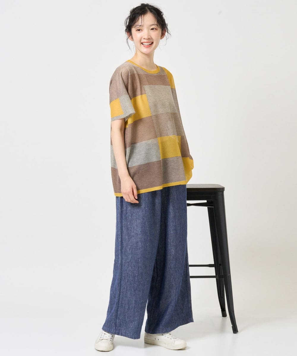 NGFGE50250 GIANNI LO GIUDICE(ジャンニ ロ ジュディチェ) [洗える]LEVITAサマーニット マスタード