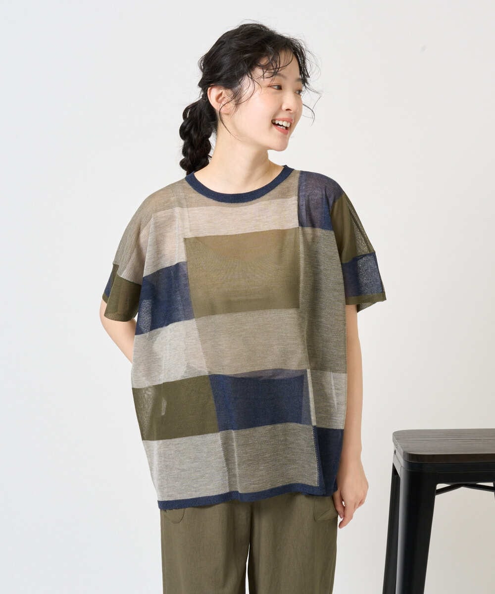 NGFGE50250 GIANNI LO GIUDICE(ジャンニ ロ ジュディチェ) [洗える]LEVITAサマーニット ネイビー