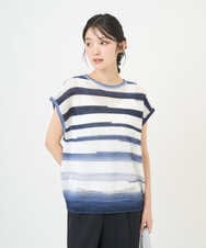 NGFGF40230 GIANNI LO GIUDICE(ジャンニ ロ ジュディチェ) カスリボーダーニットベスト ネイビー