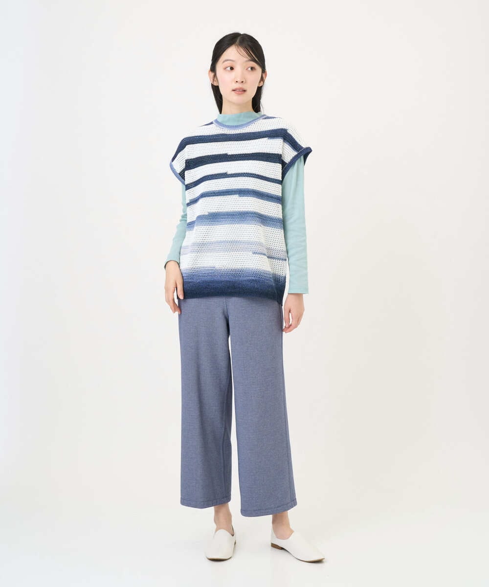 NGFGF40230 GIANNI LO GIUDICE(ジャンニ ロ ジュディチェ) カスリボーダーニットベスト ネイビー