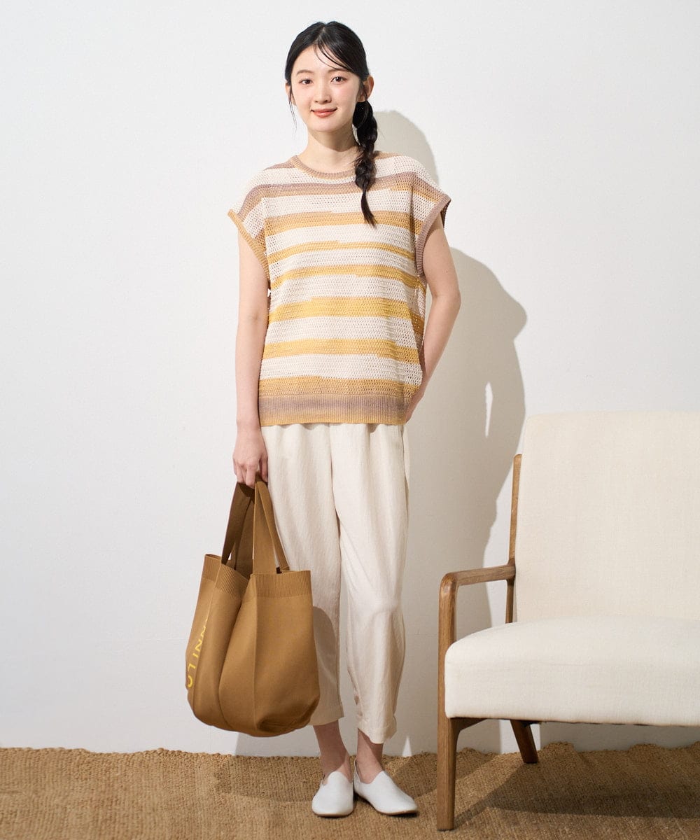 NGFGF40230 GIANNI LO GIUDICE(ジャンニ ロ ジュディチェ) カスリボーダーニットベスト ネイビー