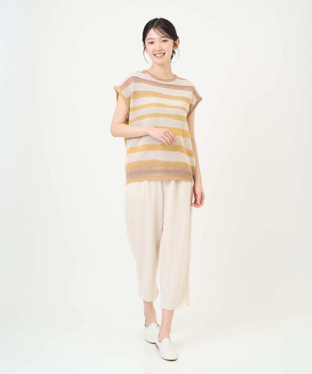 NGFGF40230 GIANNI LO GIUDICE(ジャンニ ロ ジュディチェ) カスリボーダーニットベスト ネイビー