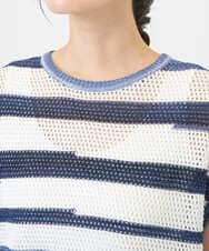 NGFGF40230 GIANNI LO GIUDICE(ジャンニ ロ ジュディチェ) カスリボーダーニットベスト ネイビー