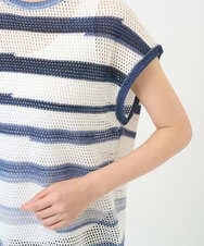 NGFGF40230 GIANNI LO GIUDICE(ジャンニ ロ ジュディチェ) カスリボーダーニットベスト ネイビー