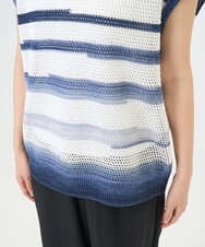 NGFGF40230 GIANNI LO GIUDICE(ジャンニ ロ ジュディチェ) カスリボーダーニットベスト ネイビー