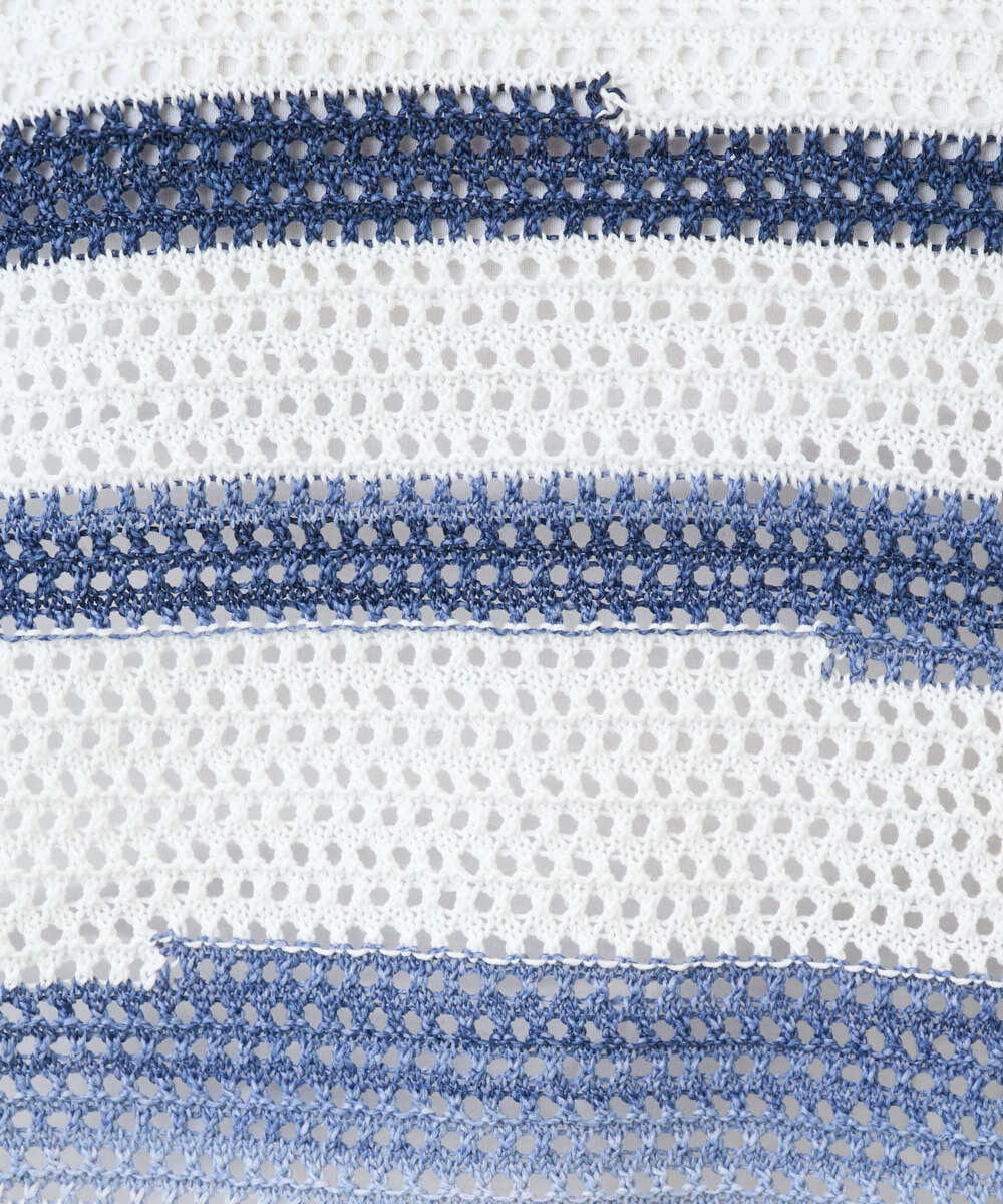 NGFGF40230 GIANNI LO GIUDICE(ジャンニ ロ ジュディチェ) カスリボーダーニットベスト ネイビー