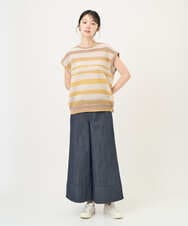 NGFGF40230 GIANNI LO GIUDICE(ジャンニ ロ ジュディチェ) カスリボーダーニットベスト ベージュイエロー