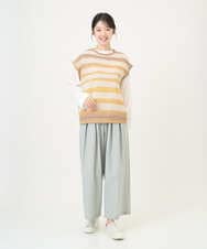 NGFGF40230 GIANNI LO GIUDICE(ジャンニ ロ ジュディチェ) カスリボーダーニットベスト ベージュイエロー