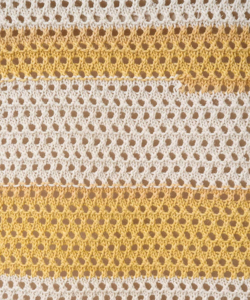 NGFGF40230 GIANNI LO GIUDICE(ジャンニ ロ ジュディチェ) カスリボーダーニットベスト ベージュイエロー