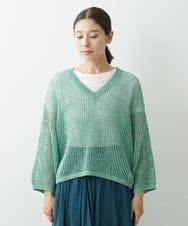 NGFGS30230 GIANNI LO GIUDICE(ジャンニ ロ ジュディチェ) [洗える]ドライハシゴメッシュニット グリーン