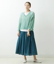 NGFGS30230 GIANNI LO GIUDICE(ジャンニ ロ ジュディチェ) [洗える]ドライハシゴメッシュニット グリーン
