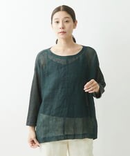 NGFGS40290 GIANNI LO GIUDICE(ジャンニ ロ ジュディチェ) [洗える]異素材ミックスニット カーキ