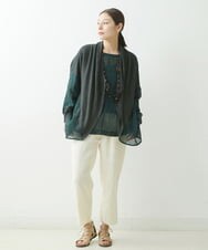 NGFGS40290 GIANNI LO GIUDICE(ジャンニ ロ ジュディチェ) [洗える]異素材ミックスニット カーキ