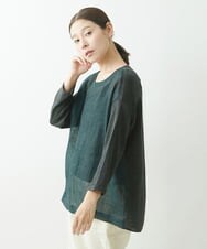 NGFGS40290 GIANNI LO GIUDICE(ジャンニ ロ ジュディチェ) [洗える]異素材ミックスニット カーキ