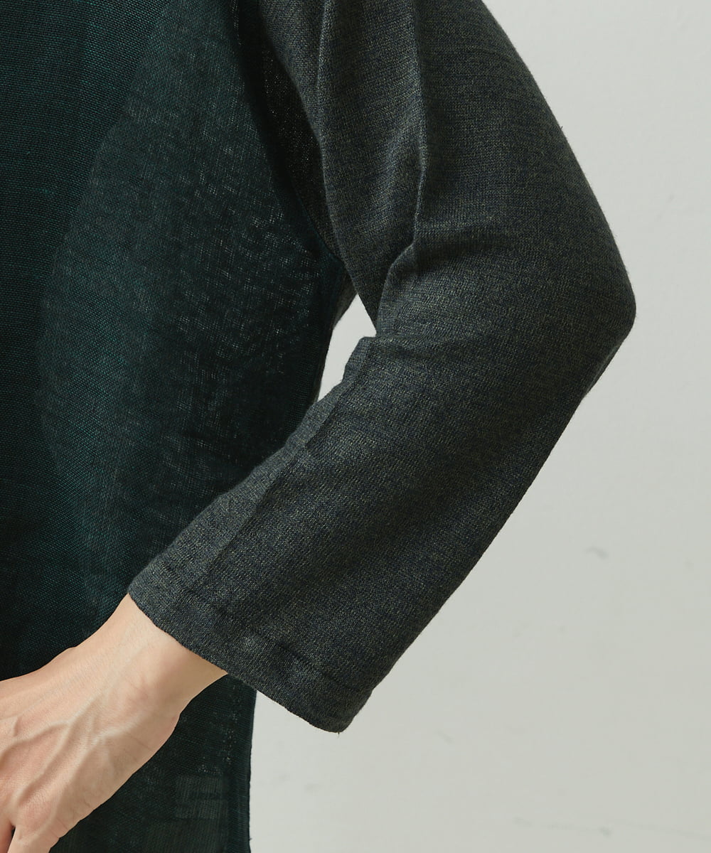NGFGS40290 GIANNI LO GIUDICE(ジャンニ ロ ジュディチェ) [洗える]異素材ミックスニット カーキ