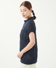 NGFGV42230 GIANNI LO GIUDICE(ジャンニ ロ ジュディチェ) [洗える]ウェーブプレーティング刺繍ニット ネイビー