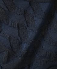 NGFGV42230 GIANNI LO GIUDICE(ジャンニ ロ ジュディチェ) [洗える]ウェーブプレーティング刺繍ニット ネイビー