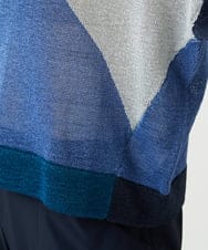 NGFHA10260 GIANNI LO GIUDICE(ジャンニ ロ ジュディチェ) [洗える]透かし柄インターシャプルオーバーニット ネイビー