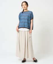 NGFHD05200 GIANNI LO GIUDICE(ジャンニ ロ ジュディチェ) [洗える]ペーパーヤーンボーダーニット ブルー