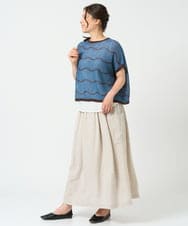 NGFHD05200 GIANNI LO GIUDICE(ジャンニ ロ ジュディチェ) [洗える]ペーパーヤーンボーダーニット ブルー
