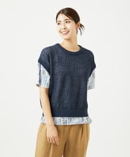 NGFJB01180 GIANNI LO GIUDICE(ジャンニ ロ ジュディチェ) [洗える]Peメッシュニット ネイビー
