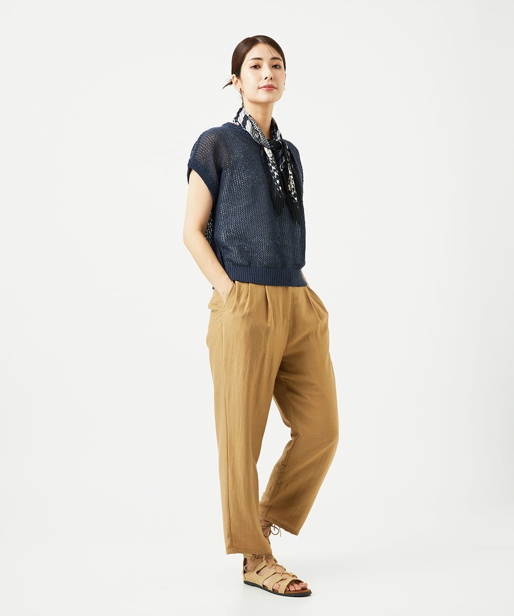 NGFJB01180 GIANNI LO GIUDICE(ジャンニ ロ ジュディチェ) [洗える]Peメッシュニット ネイビー