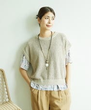 NGFJB01180 GIANNI LO GIUDICE(ジャンニ ロ ジュディチェ) [洗える]Peメッシュニット ベージュ