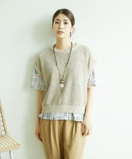 NGFJB01180 GIANNI LO GIUDICE(ジャンニ ロ ジュディチェ) [洗える]Peメッシュニット ベージュ