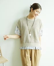 NGFJB01180 GIANNI LO GIUDICE(ジャンニ ロ ジュディチェ) [洗える]Peメッシュニット ベージュ